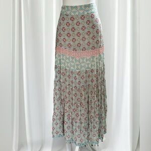 Apostrophe Boho Maxi Skirt w/ Seashell Trim – Size 12